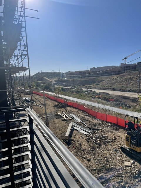 Construction site viewed from an upper floor
